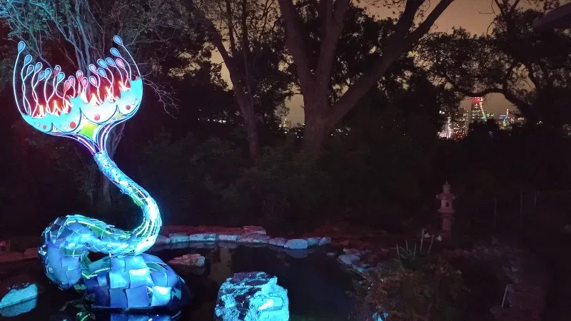 Mermaid Tail created by Ion Art for The Surreal Garden  @ Zilker Botanical Garden / supported by Audacy ATX  1Day1Thing 2023