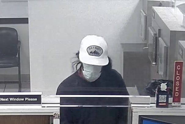 suspect in a Detroit bank robbery