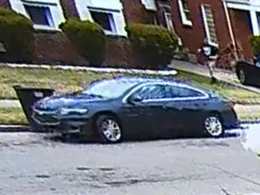 The suspect vehicle in a Detroit armed robbery 