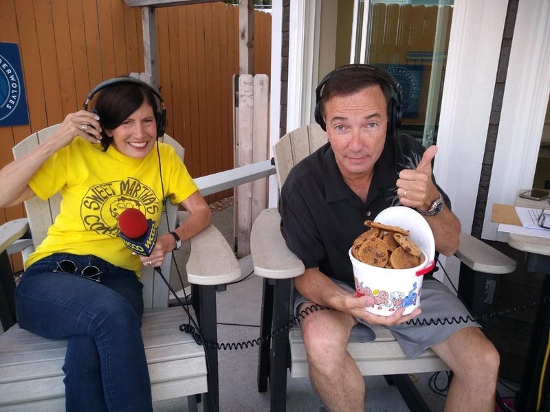 Jordana Green and Paul Douglas enjoying Sweet Martha's Cookies.