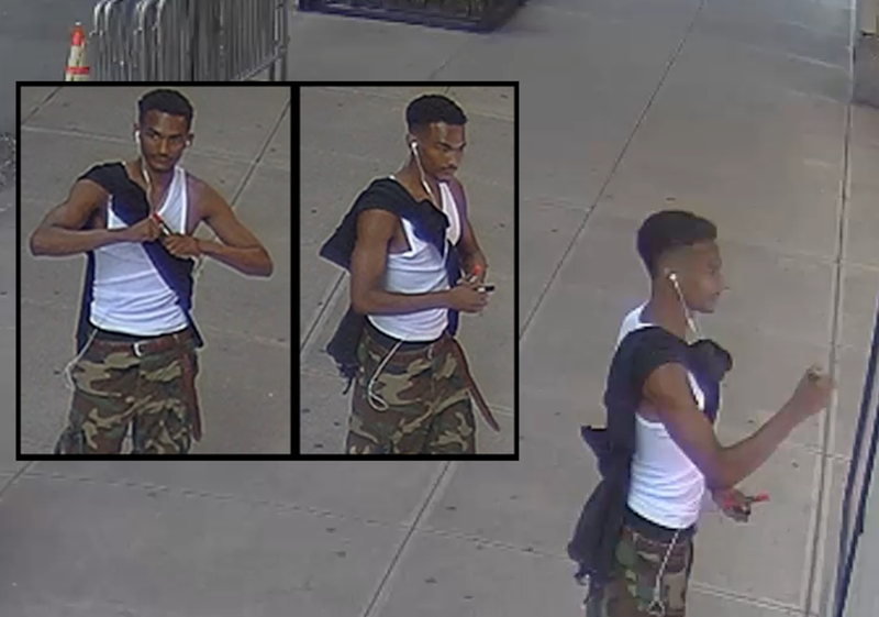 Police released images of a suspect in Saturday night's vandalism at the Congregation Kehilath Jeshurun on East 85th Street on the Upper East Side