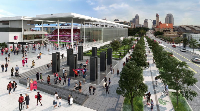 Brickline Greenway outside soccer stadium