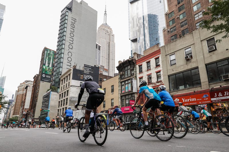 Bikers on the TD 5 Boro Bike Tour