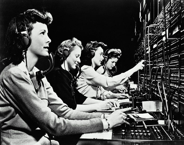Vintage photo of telephone operators