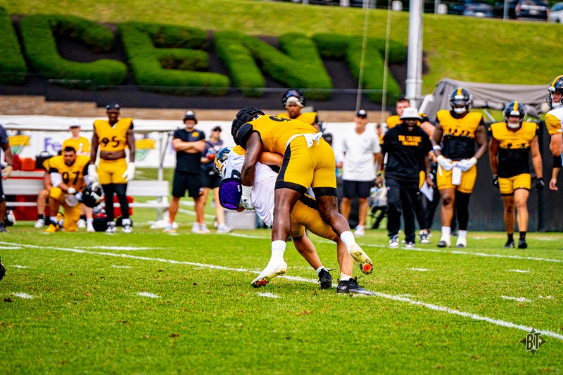 big hit at Steelers camp
