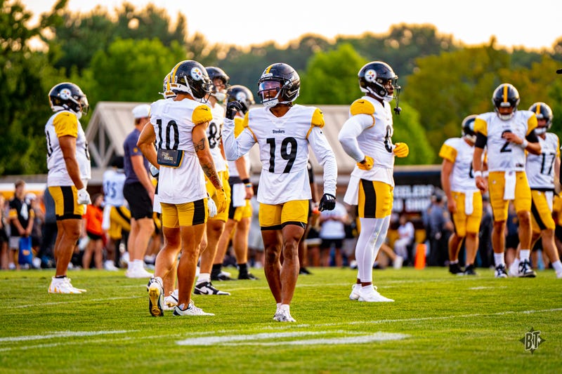 Steelers receivers at practice