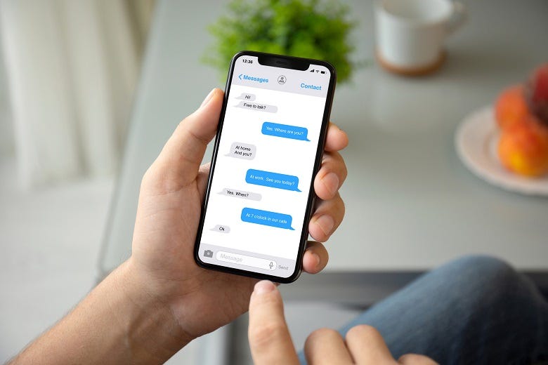texting on an Iphone