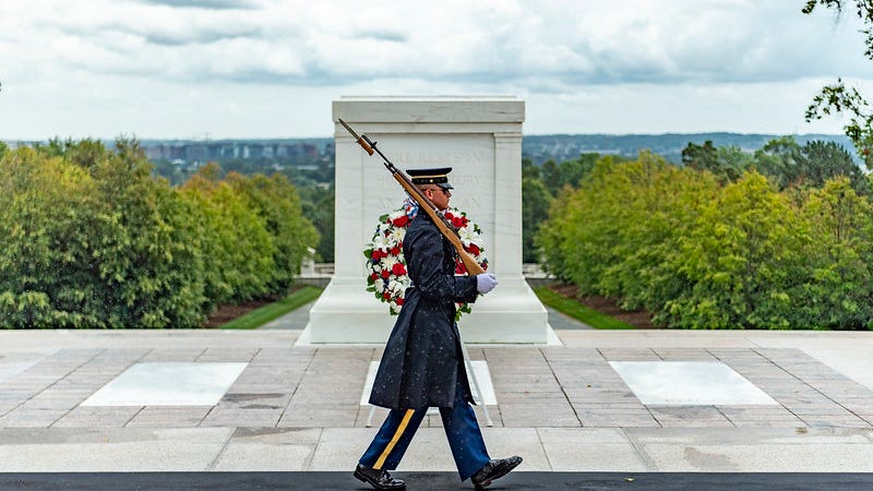 Walk in the footsteps of the Tomb of the Unknown sentinels