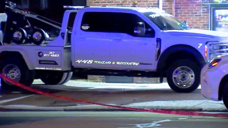 Tow truck shooting scene