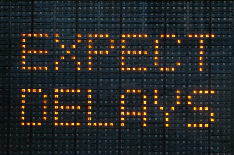 "Expect Delays" traffic sign