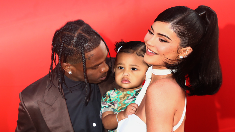 Travis Scott, Stormi Webster and Kylie Jenner