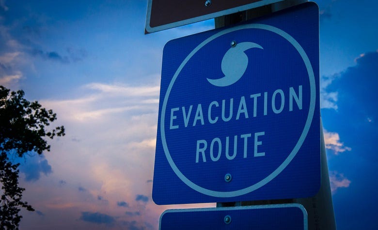Evacuation Route sign