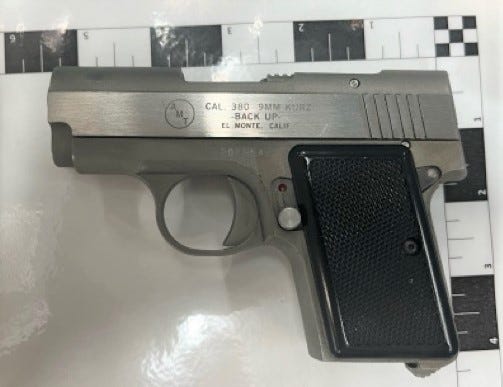 A handgun was found in a Westchester man's carry-on as he tried to board a flight to France on Tuesday, according to TSA.