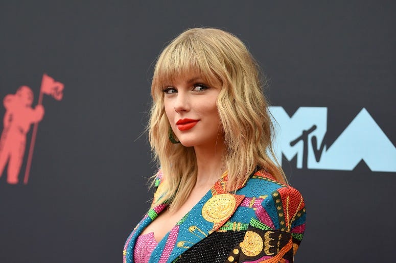 Taylor Swift attends the 2019 MTV Video Music Awards at Prudential Center on August 26, 2019.
