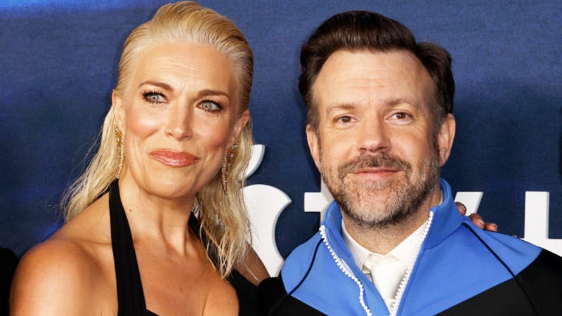 Hannah Waddingham and Jason Sudeikis at Ted Lasso season 3 premiere