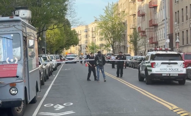 Police respond to the scene of a fatal shooting in the Bronx on April 23, 2025.