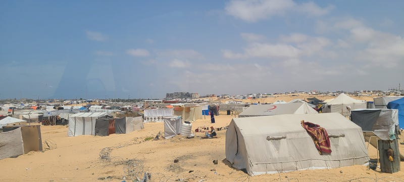 Tents set up in Gaza in April 2024. 