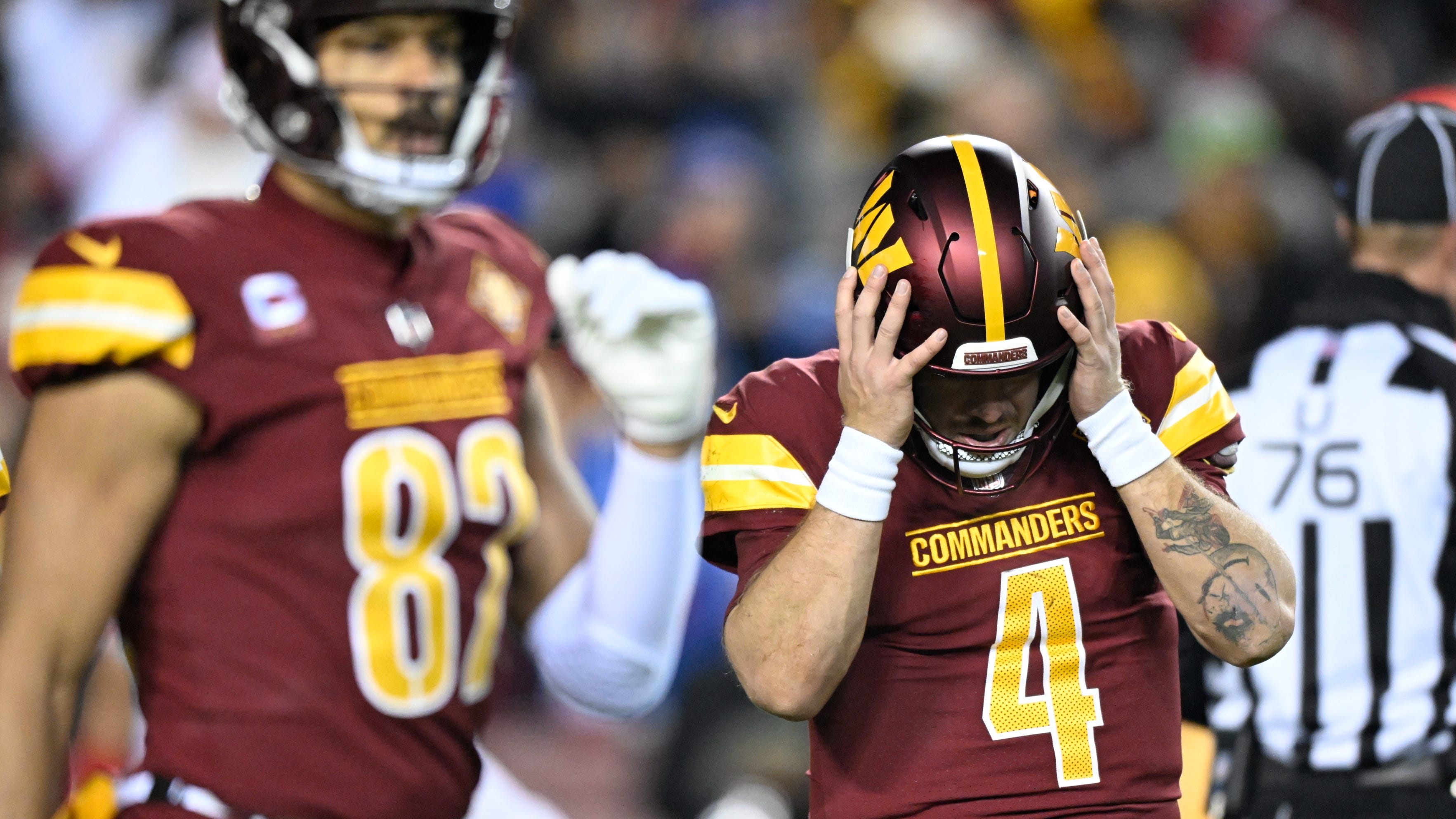 Jay Gruden rails against official for illegal formation call on Terry McLaurin