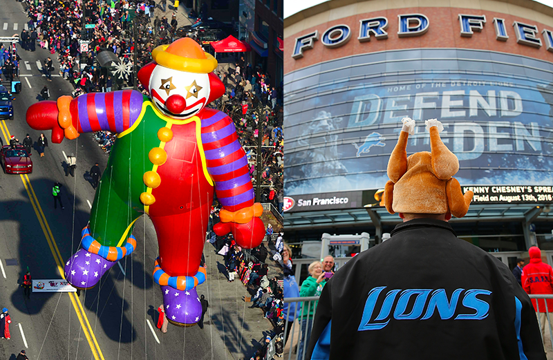 America's Thanksgiving Parade and the Detroit Lions game in Detroit