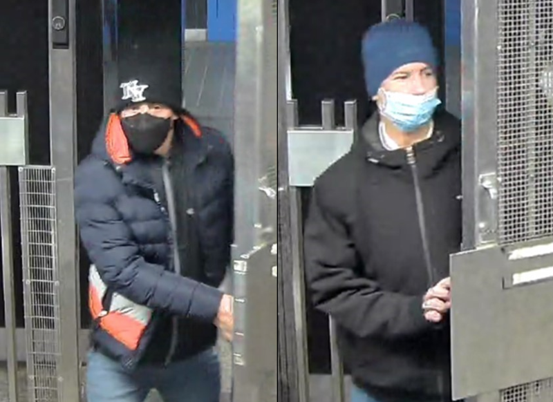 Police say these two men worked together to seal the man's suitcase