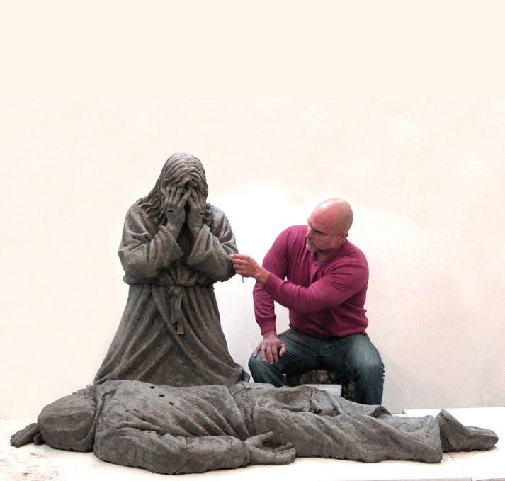 sculptor at work