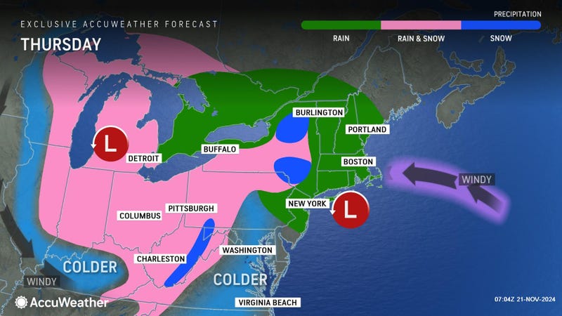 About 1 to 2 inches of rain is expected through Friday