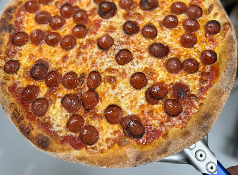 A pepperoni pizza from Tievoli Pizza Bar in Palatine, Illinois.