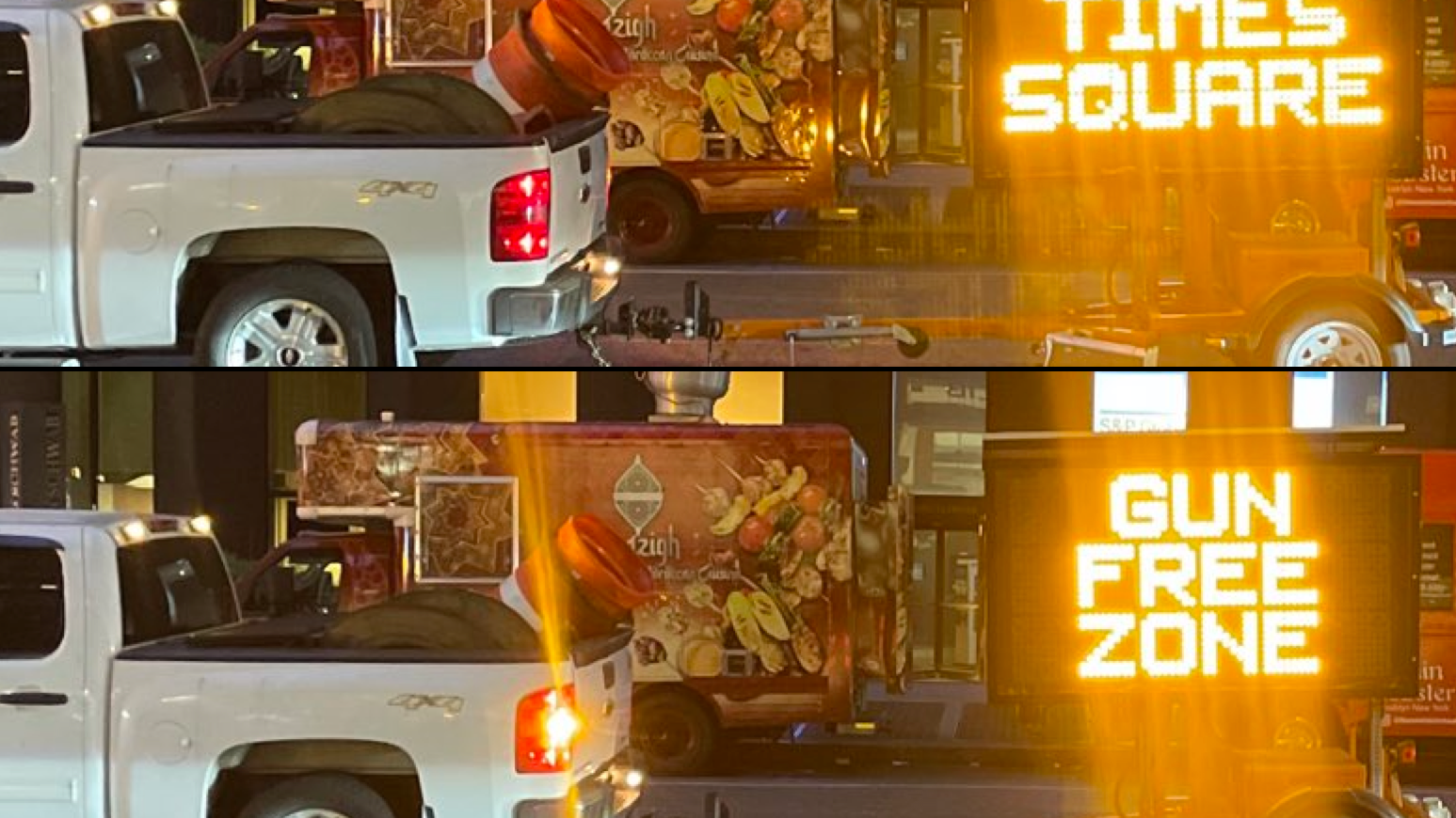 Flashing signs warn Times Square is 'gun free zone' before NY state law takes effect