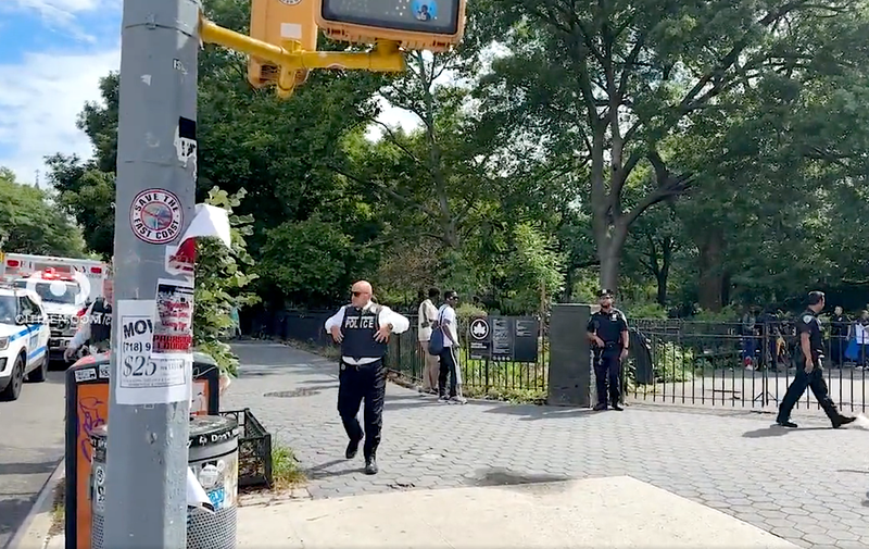Police investigate shooting inside Tompkins Square Park on July 12, 2024.