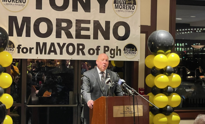 Tony Moreno at campaign event for Mayor of Pittsburgh in 2021