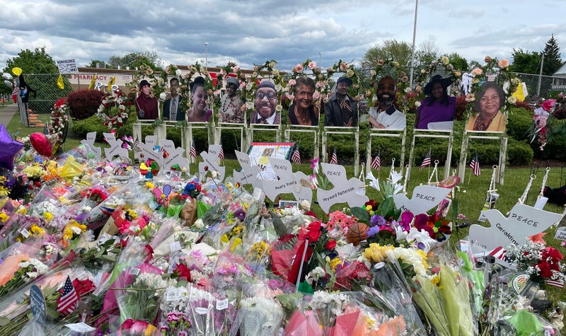 Memorial site outside Tops on Jefferson Avenue