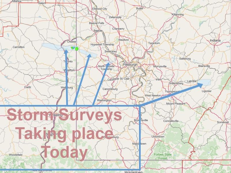 Tornado investigation map from National Weather Service