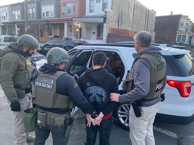 U.S. marshals arrested Abiud Torres in North Philadelphia on Feb. 22, 2024.