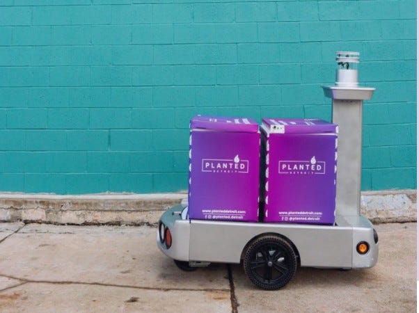 A robot delivery service, courtesy of a Detroit eatery, is taking some heat after it was caught cruising around bike lanes on the eastside Monday afternoon.