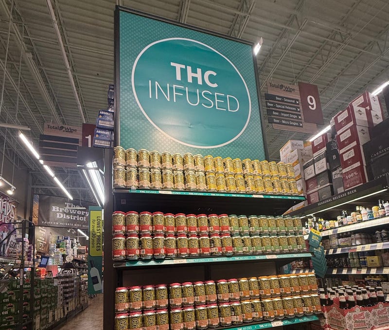 Hemp-derived THC beverages like these Mighty Kind THC seltzers can be found at Total Wine and other large liquor stores throughout Missouri.