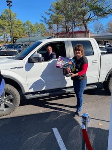 CindyD taking Donations at Toy Truck 2021