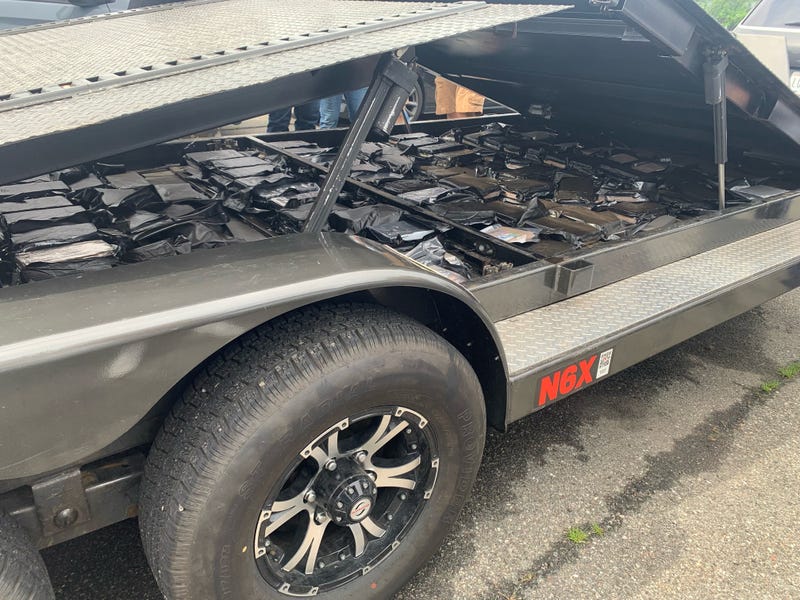 Trailer trap containing 360 pounds of cocaine recovered in the Bronx.