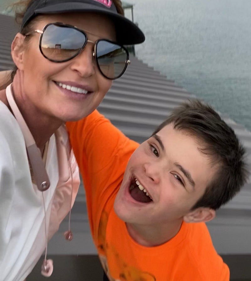 Sarah Palin and her son Trig, in a photo she tweeted in Sept. 2020.