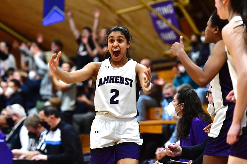 Amherst bench celebrating