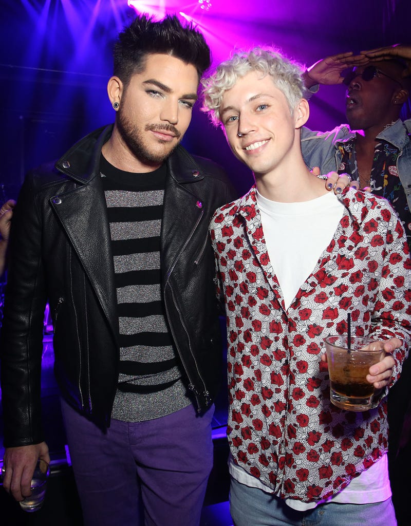 Adam Lambert and Troye Sivan attend the 'Believer' Spirit Day Concert presented by Justin Tranter and GLAAD at Sayer's Club on October 18, 2017 in Los Angeles, California.