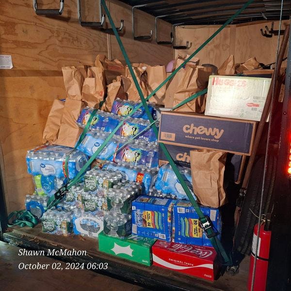 A truckload of supplies to help Hurricane Helene victims