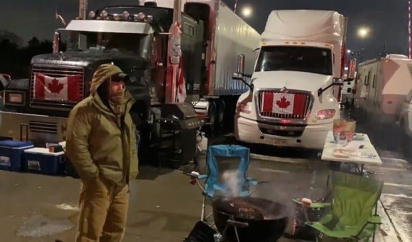 A group of Canadian truck drivers have now blocked main roads in Windsor, effectively shutting down traffic on both sides of the Ambassador Bridge connecting Canada to Detroit.