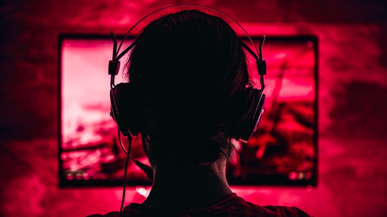 girl wearing headphones