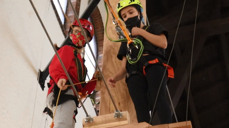 While the course is designed as an individual challenge, the kids support each other.