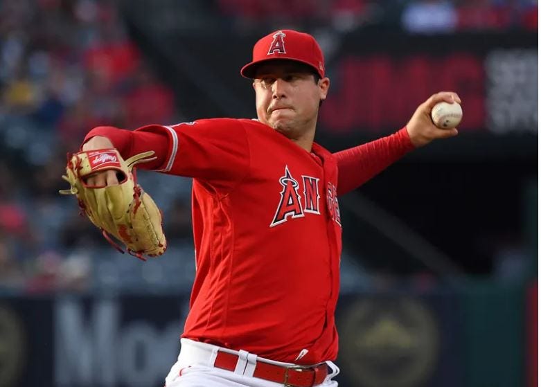 Tyler Skaggs #45 of the Los Angeles Angels