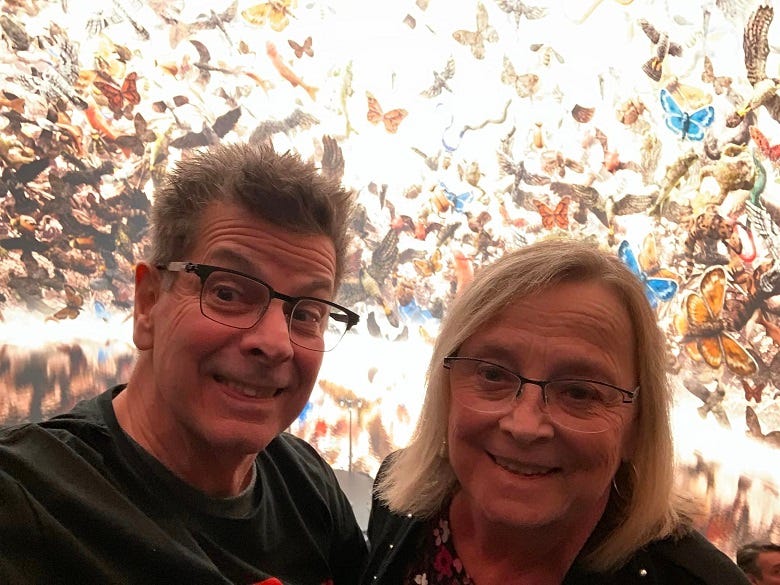 Rocky & Sue with U2 concert backdrop