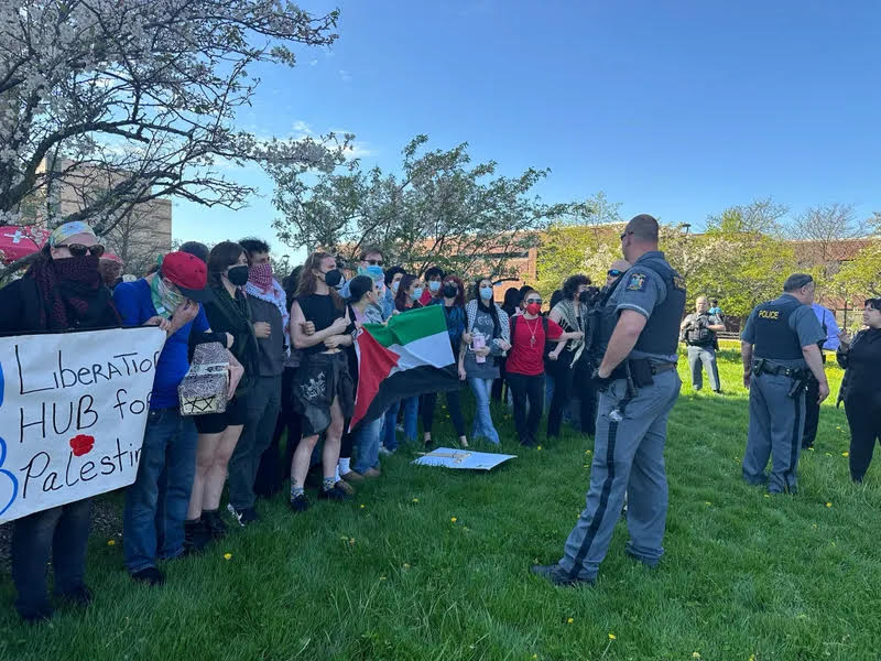 Pro-Palestinian protest at UB North campus May 1, 2024