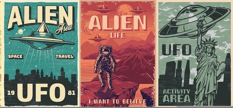 vintage ufo posters