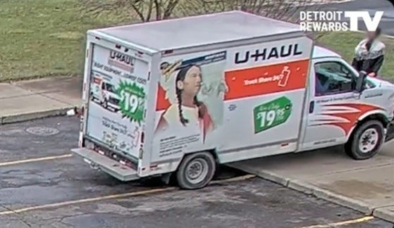 suspect in a UHAUL truck