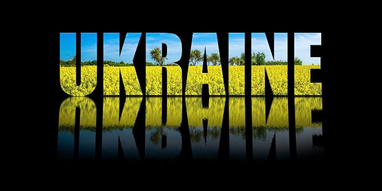 Ukraine graphic with sunflowers